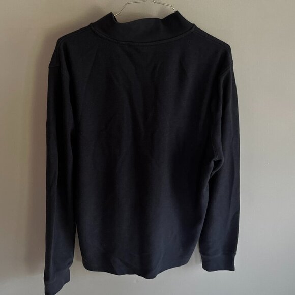 Perry Ellis Navy Sweater Size Large mock neck features a quarter zip - Picture 7 of 8